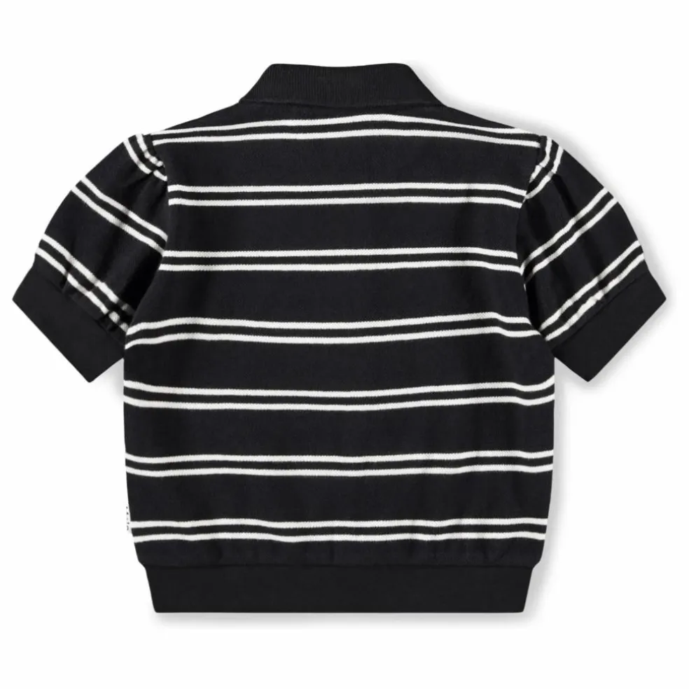 Polo Raki Rayé Coton Bio | Noir