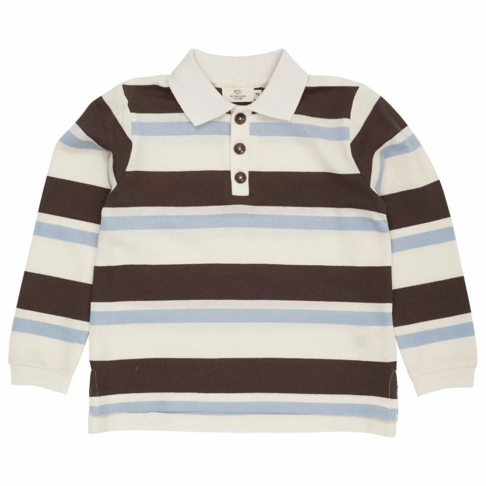 Polo Rayures Coton Bio | Marron