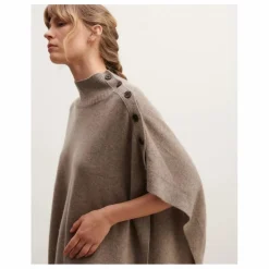 Poncho Boutonné Cachemire | Beige