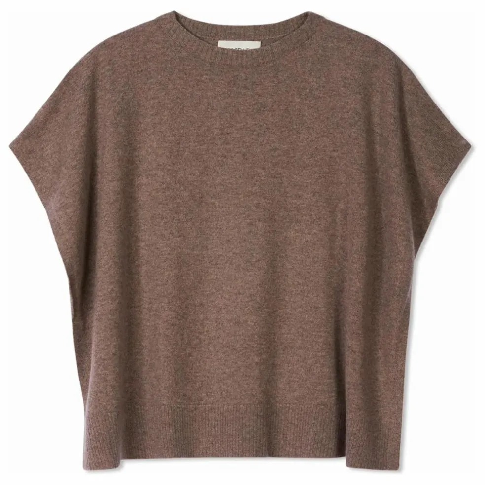 Poncho Col Bateau Cachemire | Beige