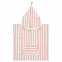 Poncho de bain Suzon rayé | Rose pâle