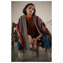 Poncho Long Apache Laine Recyclée | Gris