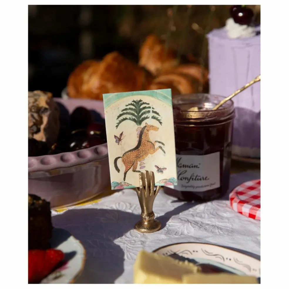 Porte-carte en laiton mat Jana Hand | Gold