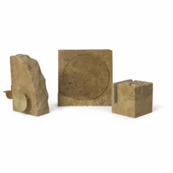 Porte-crayons Klint en travertin | Ocre