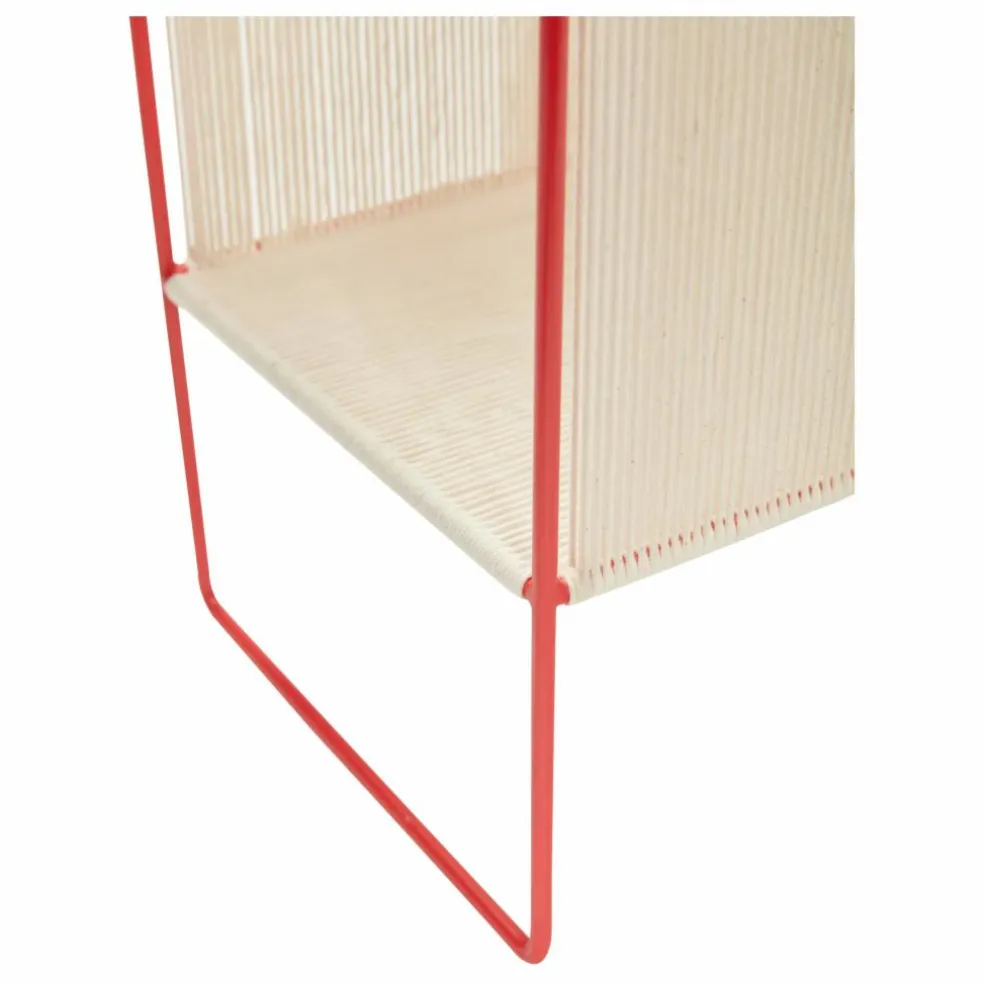 Porte-revues en corde et métal | Rouge