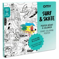 Poster à colorier - Surf & skate