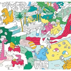 Poster géant à colorier Dinos