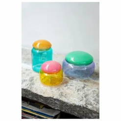 Pot en verre Puffy | Jaune