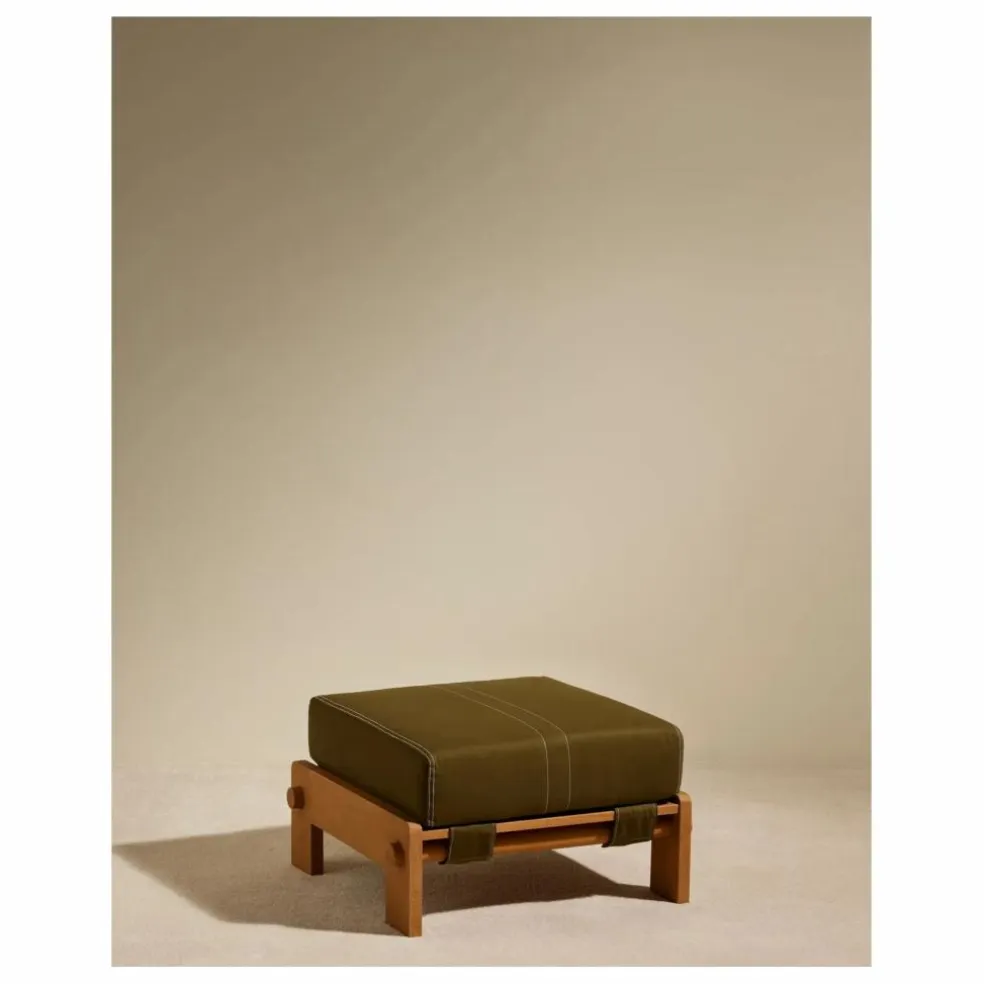 Pouf d'extérieur Graney | Vert kaki