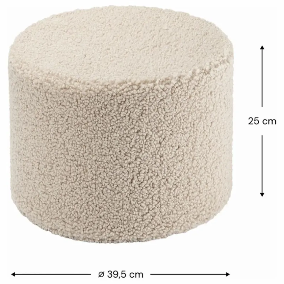 Pouf en teddy | Beige