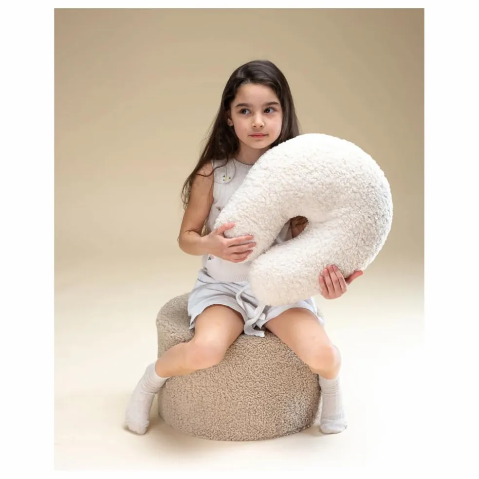 Pouf en teddy | Beige