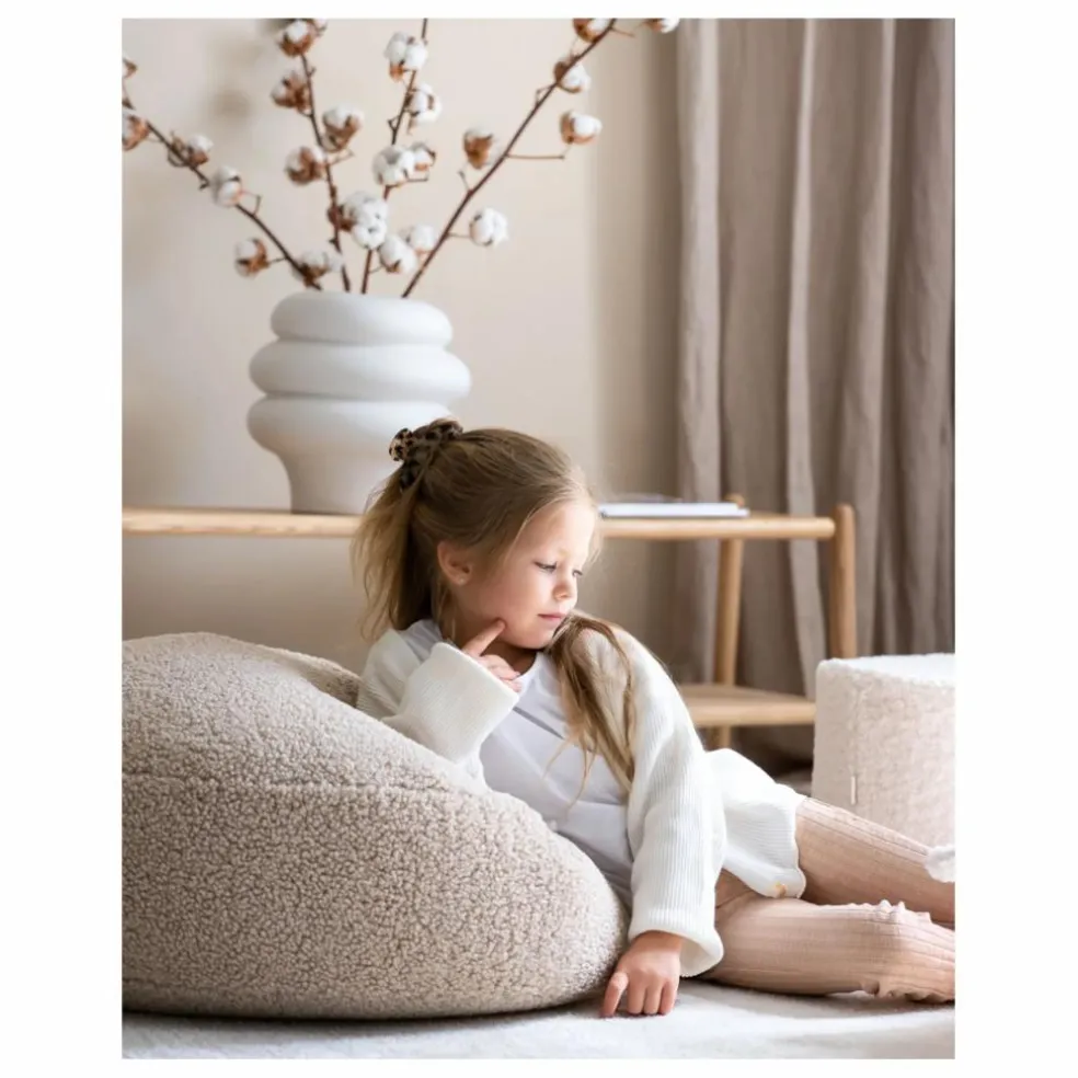 Pouf en teddy | Beige