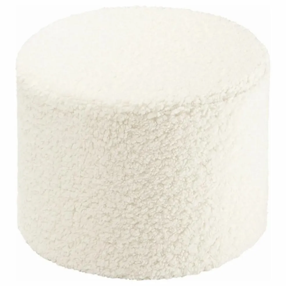 Pouf en teddy | Ecru