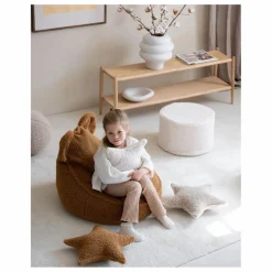 Pouf en teddy | Ecru