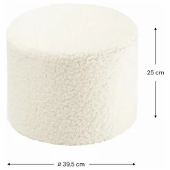 Pouf en teddy | Ecru