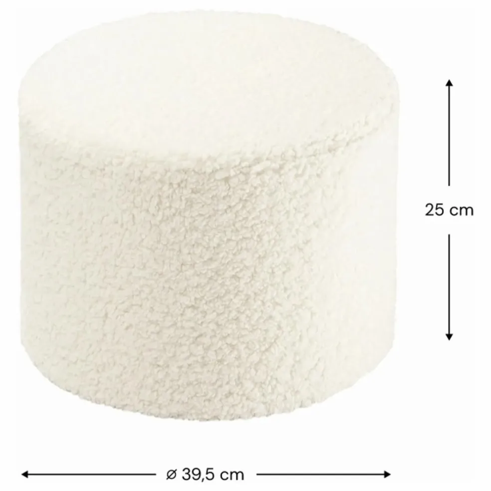 Pouf en teddy | Ecru
