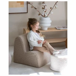 Pouf en teddy | Ecru