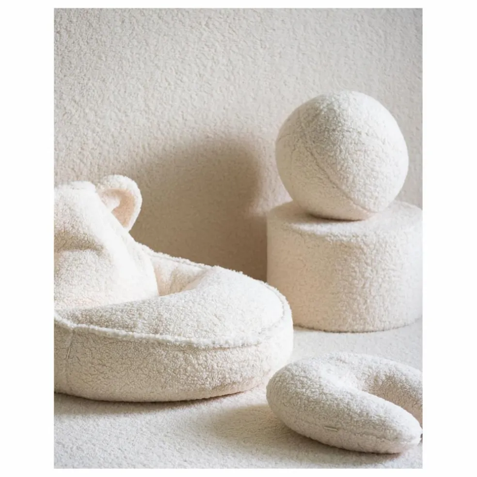 Pouf en teddy | Ecru