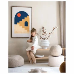 Pouf en teddy | Ecru