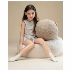 Pouf en teddy | Ecru