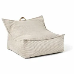Pouf en velours côtelé | Beige