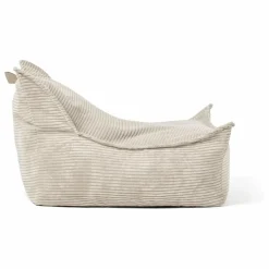 Pouf en velours côtelé | Beige