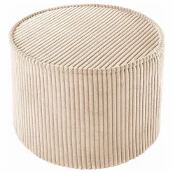 Pouf en velours côtelé | Beige