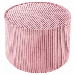 Pouf en velours côtelé | Rose