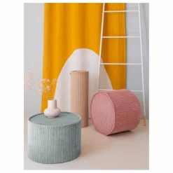 Pouf en velours côtelé | Rose