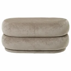 Pouf en velours dévoré | Beige