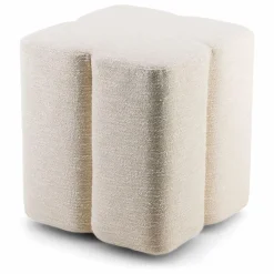 Pouf Fiori en tissu tramé | Crème