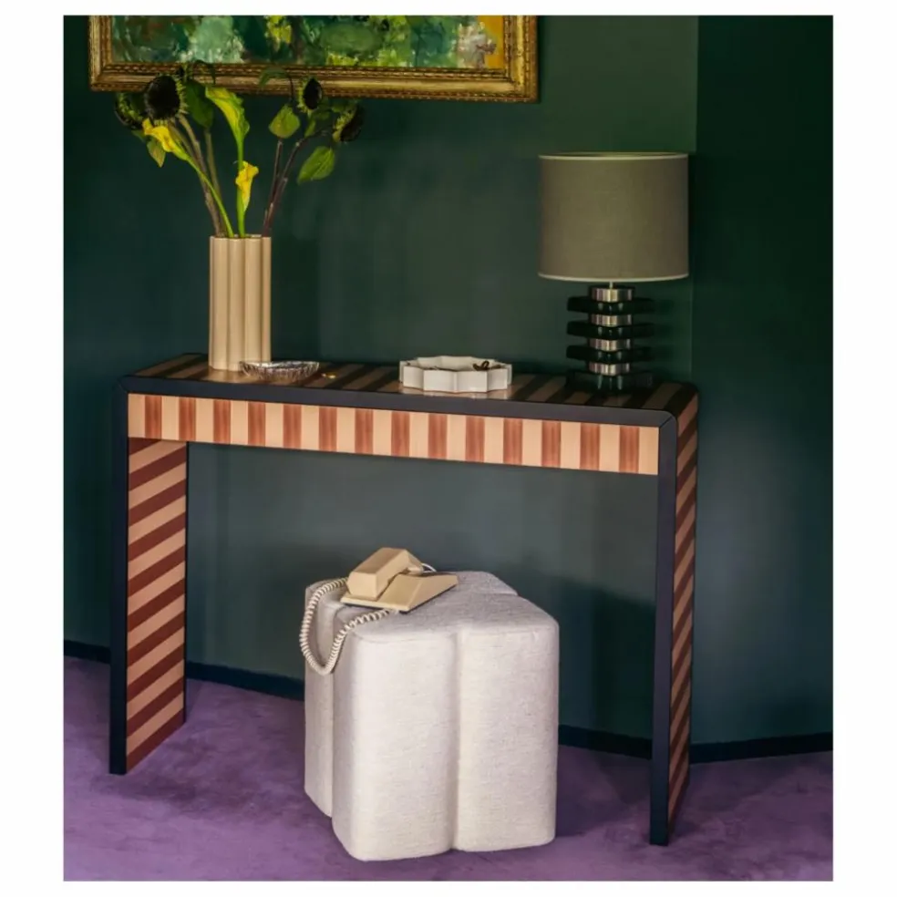 Pouf Fiori en tissu tramé | Crème