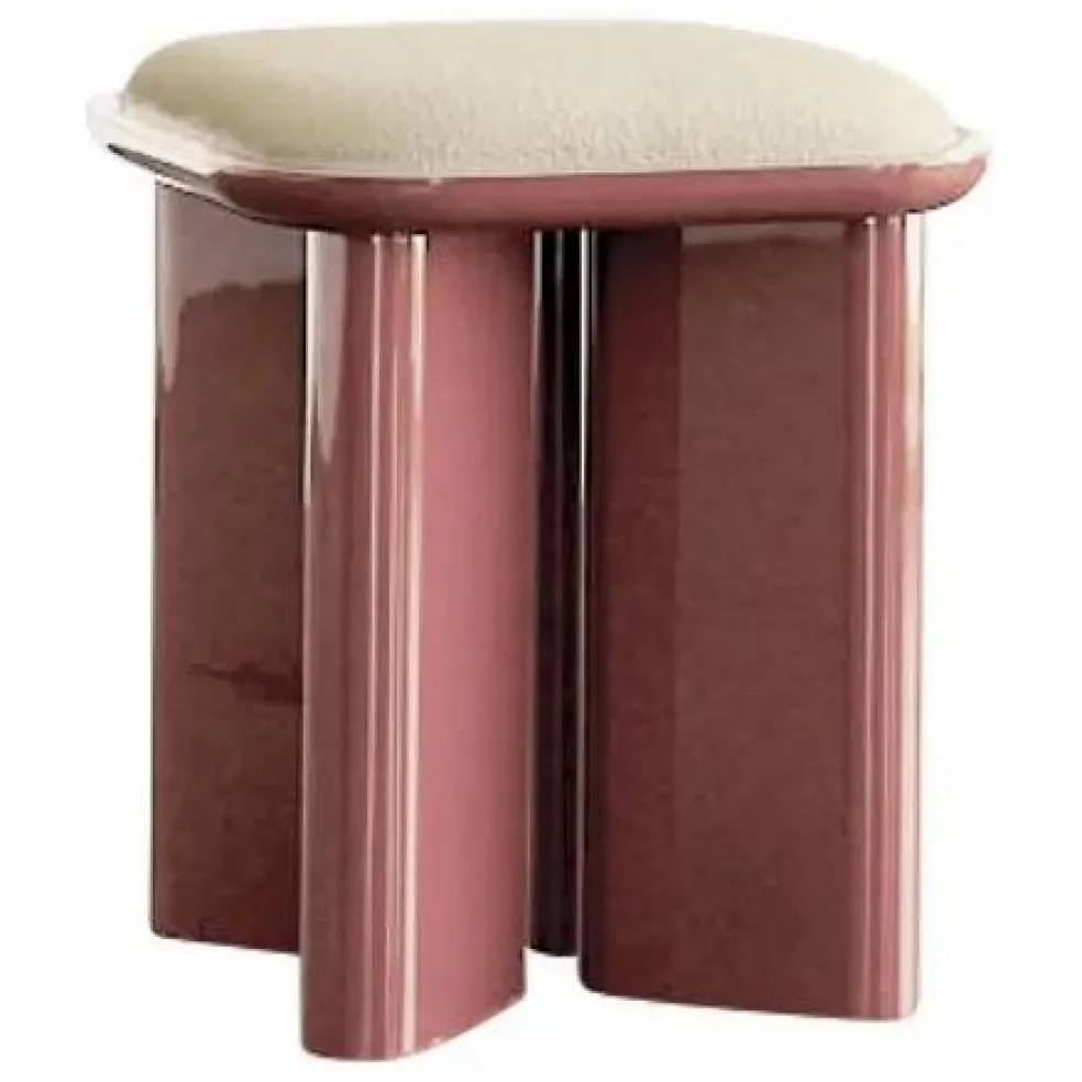 Pouf lazare en bois laqué | Cranberry