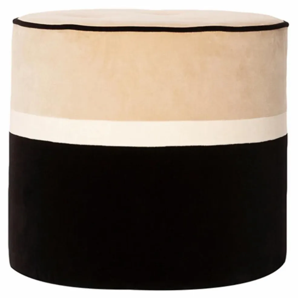 Pouf Léo en velours | Beige