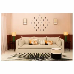 Pouf Léo en velours | Beige