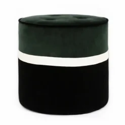 Pouf Léo en velours | Vert sapin
