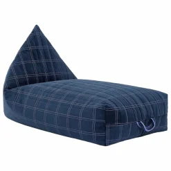 Pouf long Oasis en eco-velours | Bleu marine