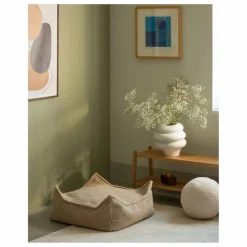 Pouf ottoman en teddy | Beige