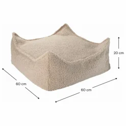 Pouf ottoman en teddy | Beige