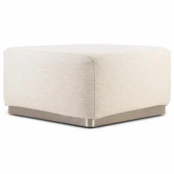 Pouf Rotondo en tissu tramé | Crème