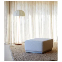 Pouf Rotondo en tissu tramé | Crème