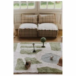 Pouf Tartan | Bleu Glacier