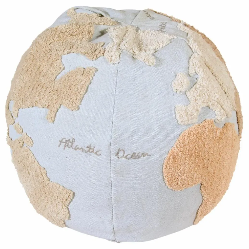 Pouf World map | Bleu ciel