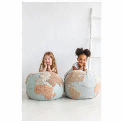 Pouf World map | Bleu ciel