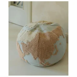 Pouf World map | Bleu ciel