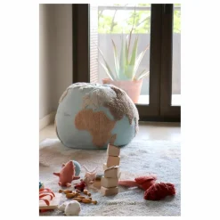 Pouf World map | Bleu ciel