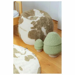 Pouf World map | Vert kaki