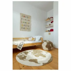 Pouf World map | Vert kaki