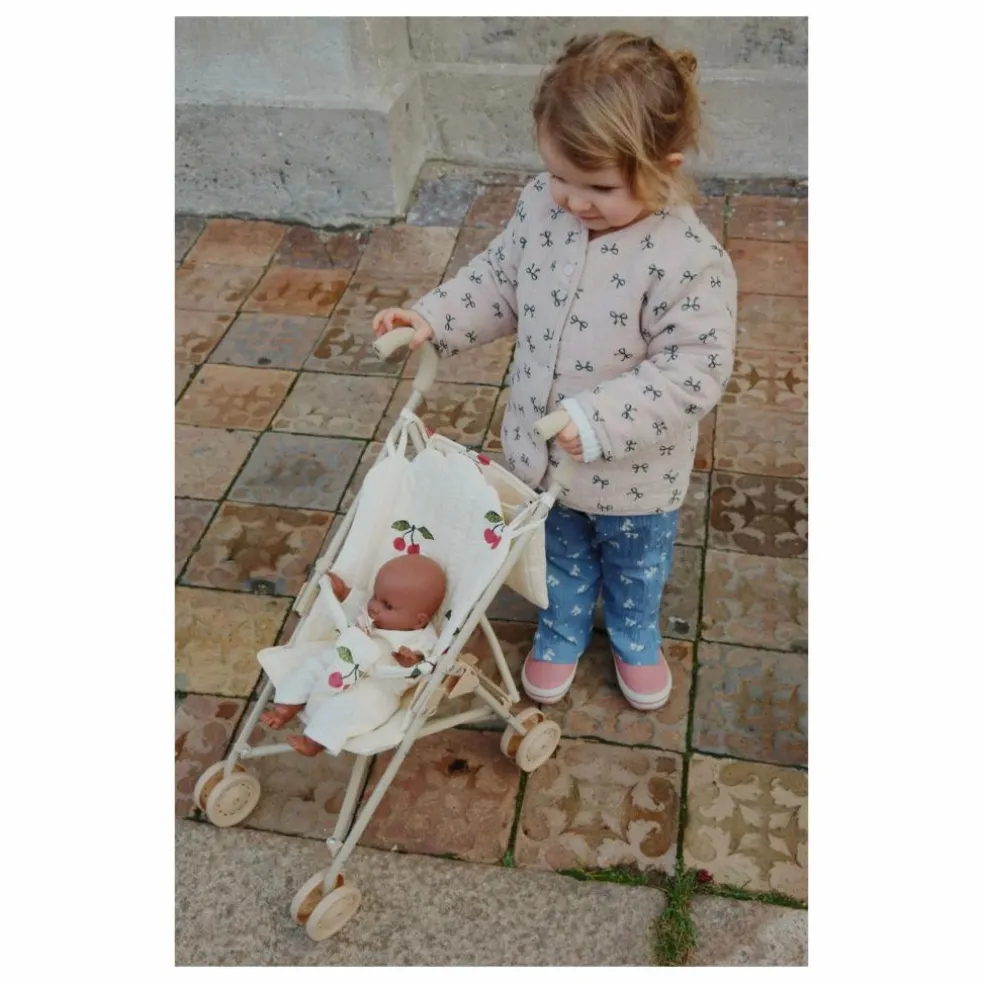 Poussette pour poupée Cherry et son poupon | Beige