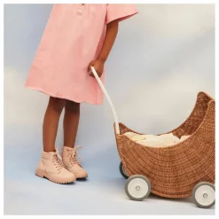 Poussette pour poupée en rotin Lune